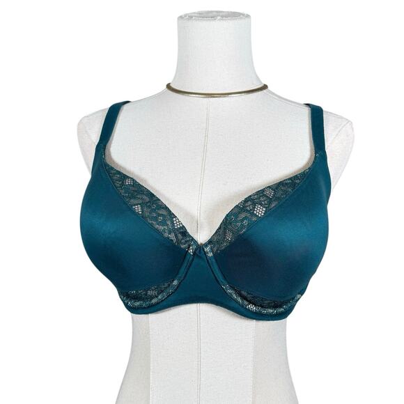 Body by Victoria Green Lace Bra Criss Cross Back Underwire | 34DDD - Picture 1 of 5